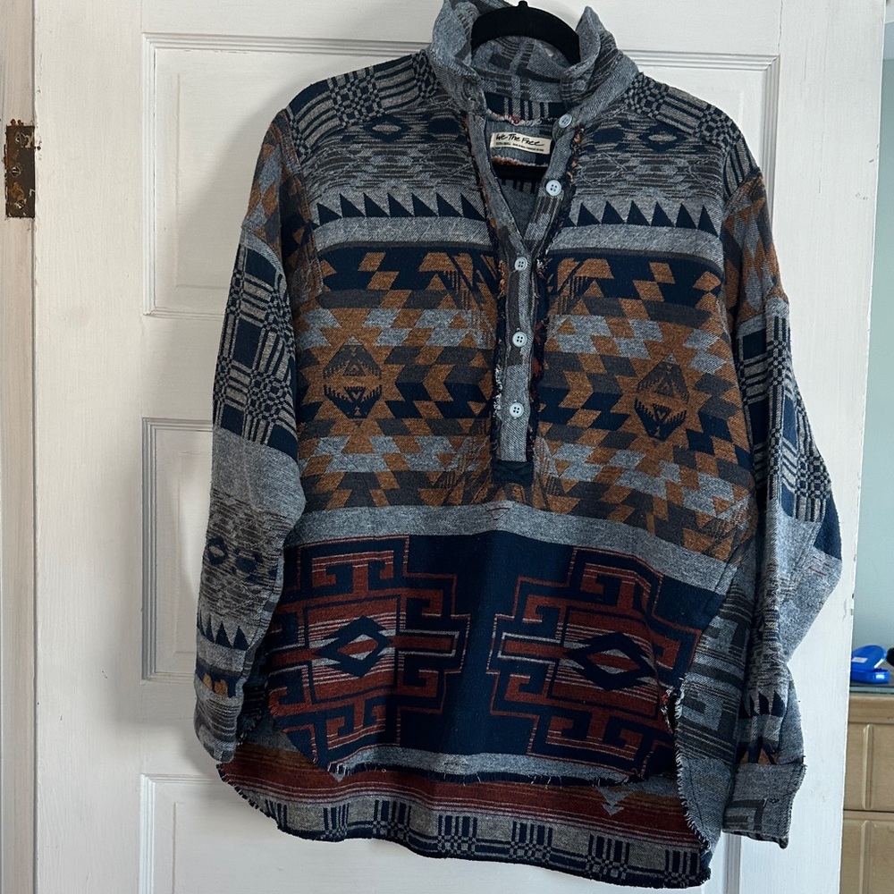 Free People Geometric Patterned Pullover